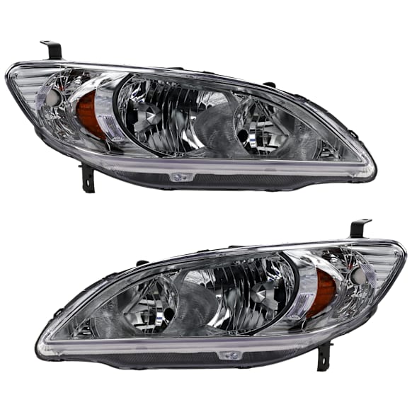 Driver and Passenger Side Halogen Headlight, Without bulb(s), OE Replacement
