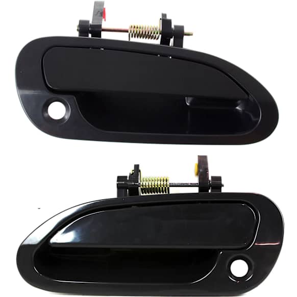 Front, Driver and Passenger Side Smooth Black Exterior Door Handle, With Key Hole, Sedan