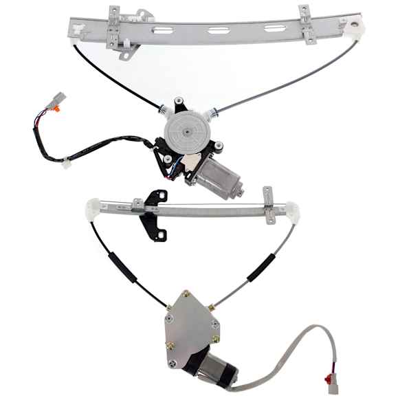 Front and Rear, Driver Side Window Regulators, Power, With Motor, Sedan