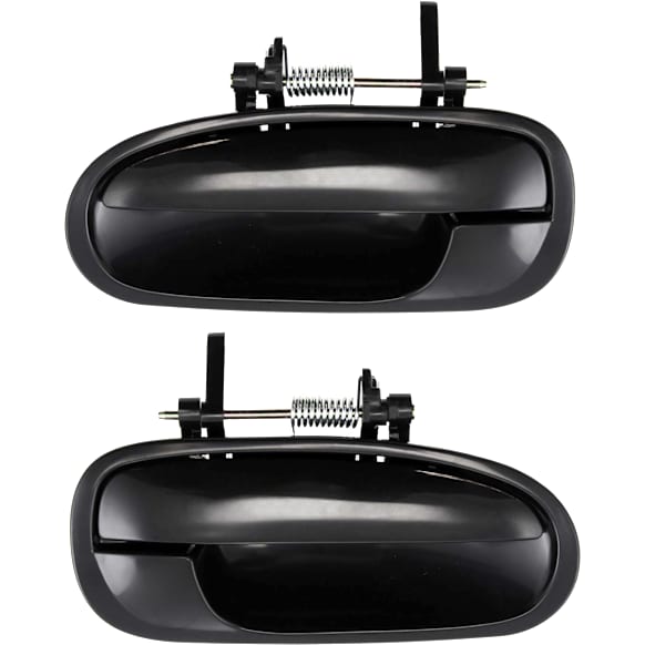 Rear, Driver and Passenger Side Smooth Black Exterior Door Handle, Without Key Hole