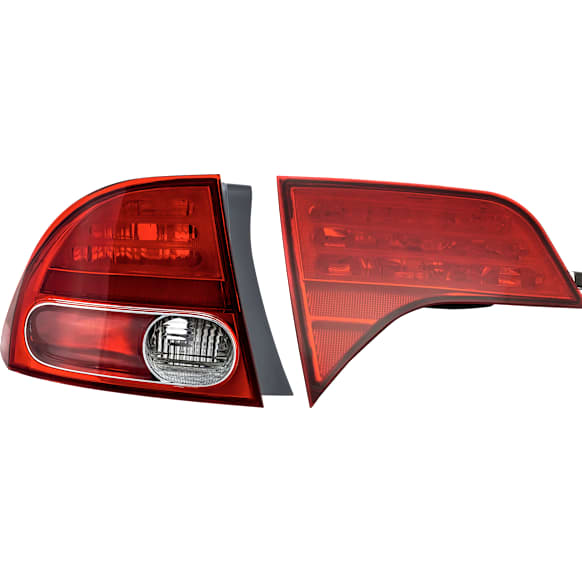 Driver Side, Inner And Outer Halogen Tail Light, Without bulb(s), OE Replacement, Sedan
