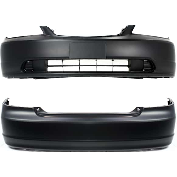 2001 Honda Civic LX - Front and Rear Primed Bumper Cover, Coupe