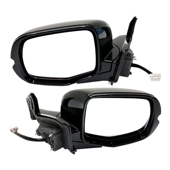 2021 Honda Pilot Elite - Driver and Passenger Side Mirror, without Expanded View Aspherical Glass, Power Adjust, Heated, Paintable, Manual Folding, In-housing Signal Light, No Blind Spot Feature, With Memory, No Puddle Light, No Auto-Dimming, Sport Utility~