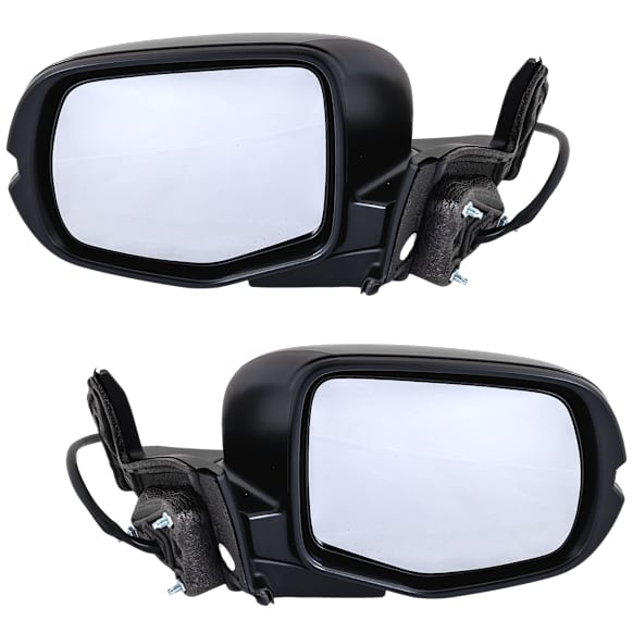 Driver and Passenger Side Mirror, Power Adjust, Heated, Manual Folding, Paintable, In-housing Signal Light, No Memory, No Puddle Light, No Auto-Dim, No Blind Spot Feature