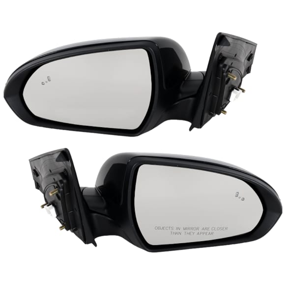 Driver and Passenger Side Mirror, Power Adjust, Heated, Manual Folding, Paintable, In-housing Signal Light, No Memory, No Puddle Light, No Auto-Dim, With Blind Spot Detection in Glass