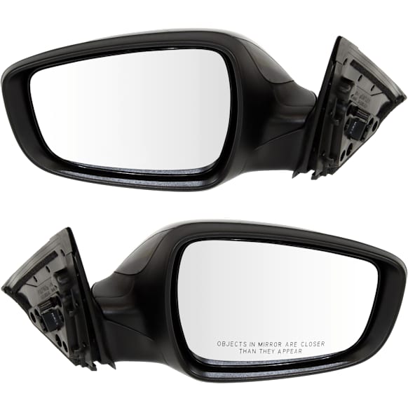 Driver and Passenger Side Mirrors, Power Adjust, Manual Folding, Heated, Paintable, No Signal Light, Memory, Puddle Light, Auto-Dimming, and Blind Spot Feature, For Models Without Panoramic Roof