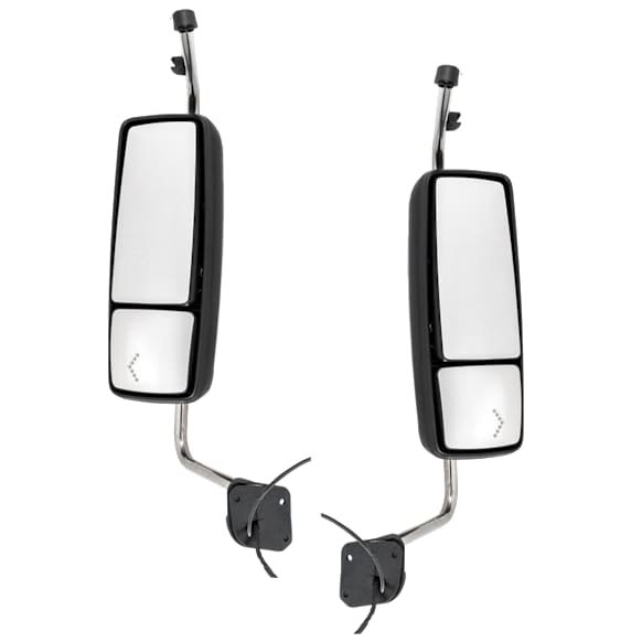 Driver and Passenger Side Mirror, Power Adjust, Heated, Manual Folding, Paintable, In-glass Signal Light, No Memory, No Puddle Light, No Auto-Dim, No Blind Spot Feature