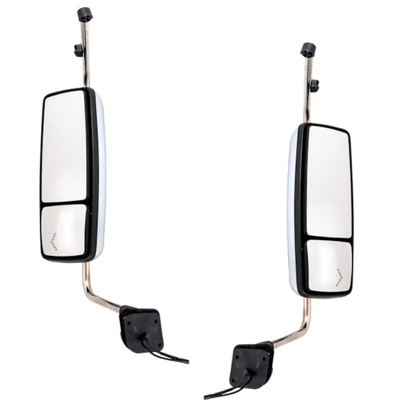 Driver and Passenger Side Mirror, Manual Adjust, Heated, Manual Folding, Chrome, In-glass Signal Light, No Memory, No Puddle Light, No Auto-Dim, No Blind Spot Feature