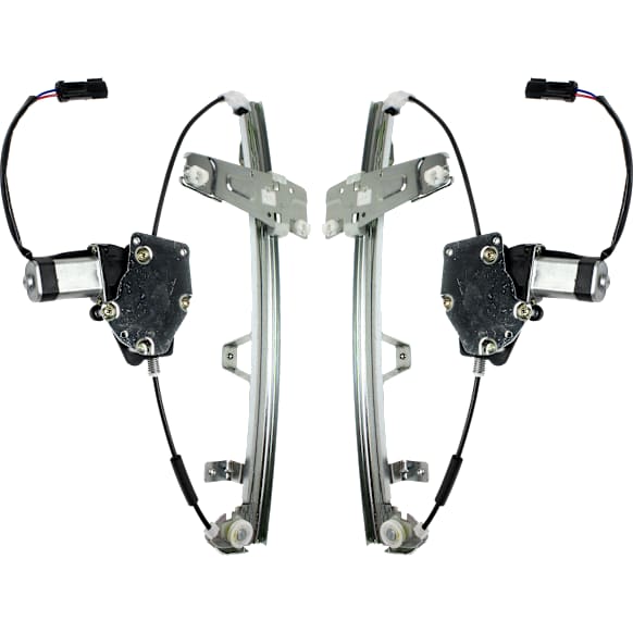 Front, Driver and Passenger Side Power Window Regulator, With Motor