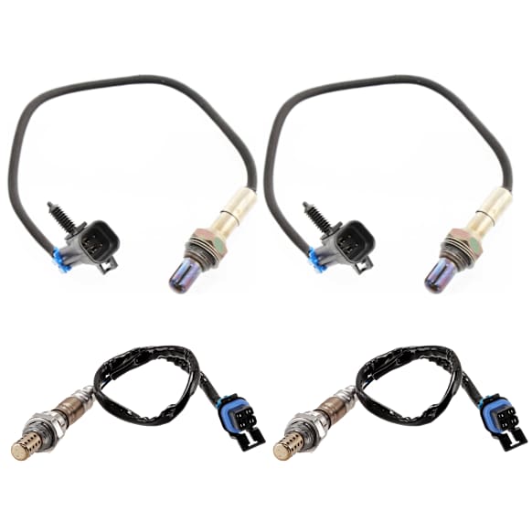 Before and After Catalytic Converter, Driver and Passenger Side Oxygen Sensors, 4-wire, Female Connector Gender