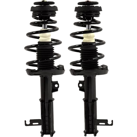 Front, Driver and Passenger Side Fully Loaded Struts, Twin-tube, FWD, without Performance Package, without Electronic Adjustable Suspension