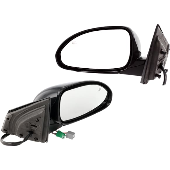 Driver and Passenger Side Mirrors, Power Adjust, Manual Folding, Heated, Paintable, In-housing Signal Light, With memory, No Puddle Light, No Auto-Dimming, No Blind Spot Feature