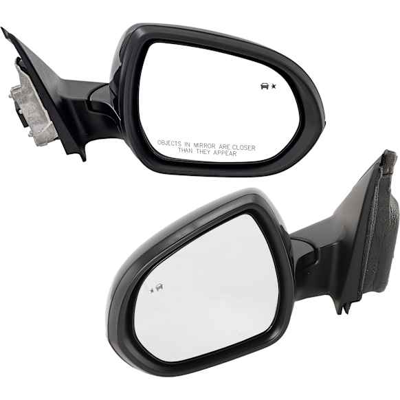 Driver and Passenger Side Mirror, Power Adjust, Heated, Manual Folding, Paintable, No Signal Light, No Memory, No Puddle Light, No Auto-Dim, With Blind Spot Detection in Glass