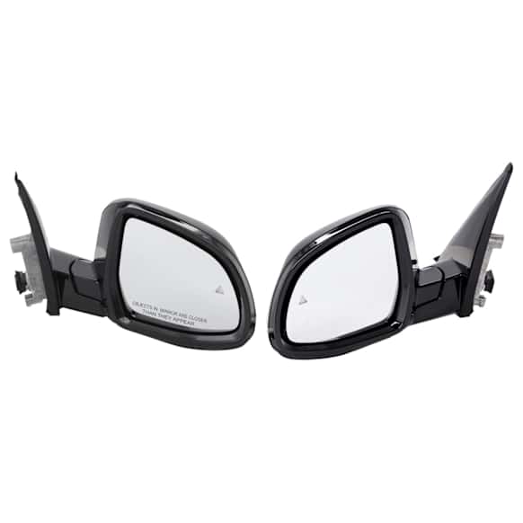 Driver and Passenger Side Mirror, Power Adjust, Heated, Power Folding, Paintable, In-housing Signal Light, With Memory, No Puddle Light, No Auto-Dim, With Blind Spot Detection in Glass