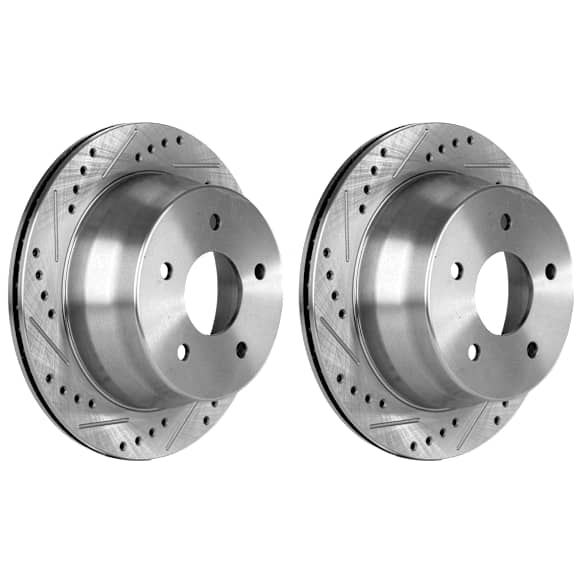 Rear Brake Disc, Cross-drilled and Slotted, Vented, 5 Lugs, 295 mm