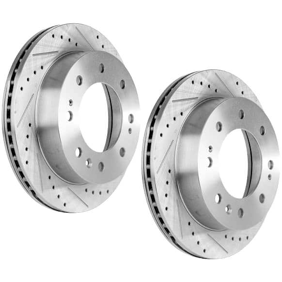 Front Brake Disc, Cross-drilled and Slotted, Vented, 8 Lugs, 355 mm
