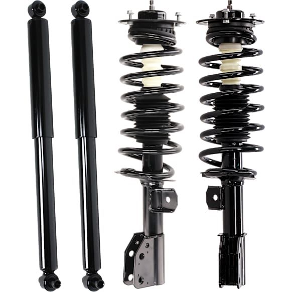 Front and Rear, Driver and Passenger Side Shock and Fully Loaded Strut, AWD/FWD