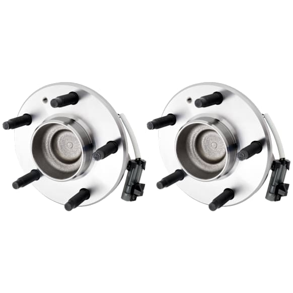 2-Wheel Set Rear, Driver and Passenger Side Wheel Hub, 5 Lugs, With Bearing, With Sensor, FWD