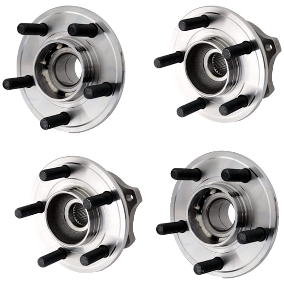 Front and Rear, Driver or Passenger Side Wheel Hub, 5 Lugs, With Bearing, RWD