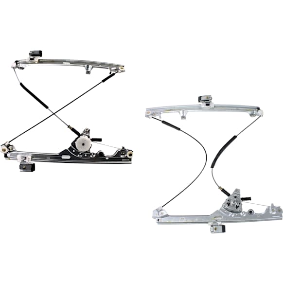 Front, Driver and Passenger Side Manual Window Regulator, Without Motor