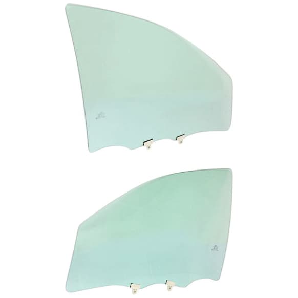 Front, Driver and Passenger Side Door Glasses, Green Tint, Replaces NAGS No. DD11058 GTYN, DD11059 GTYN