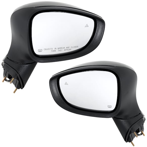 Driver and Passenger Side Non-Towing Mirrors, Power Adjust, Manual Folding, Heated, Textured Black, In-housing Signal Light, No Memory, No Puddle Light, No Auto-Dimming