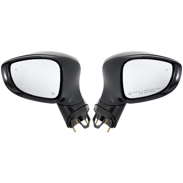 Driver and Passenger Side Mirror, Power Adjust, Heated, Manual Folding, Paintable, In-housing Signal Light, No Memory, No Puddle Light, No Auto-Dim, With Blind Spot Detection in Glass