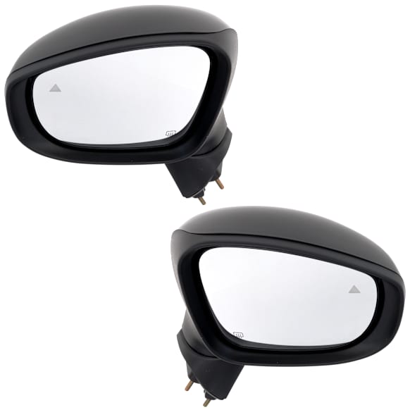 Driver and Passenger Side, Mirrors, Power Adjust, Heated, Manual Folding, Paintable, No Signal Light, No Memory, No Puddle Light, No Auto-Dimming, with Blind Spot Detection in Glass