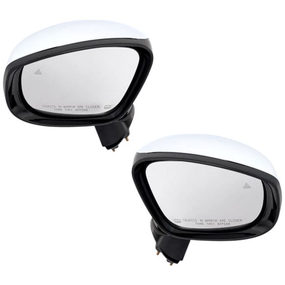 Driver and Passenger Side Mirrors, Power Adjust, Power Folding, Heated, Chrome, In-Housing Signal Light, With Memory, With Puddle Light, No Auto-Dimming, With Blind Spot Detection in Glass