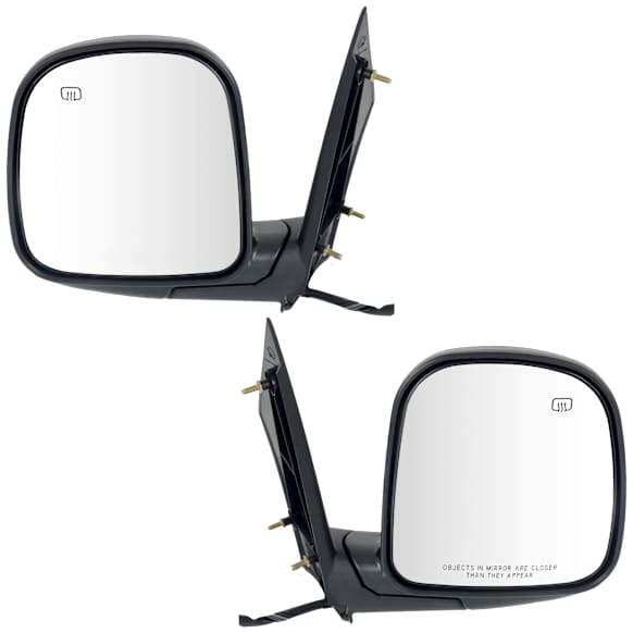 Driver and Passenger Side Mirror, Power Adjust, Heated, Manual Folding, Textured Black, No Signal Light, No Memory, No Puddle Light, No Auto-Dim, No Blind Spot Feature