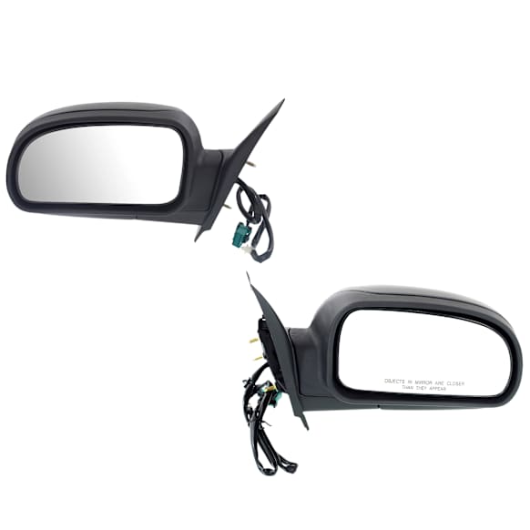 2004 Buick Rainier - Driver and Passenger Side Mirror, 1st Design, Power Adjust, Heated, Textured Black, Manual Folding, No Signal Light, No Blind Spot Feature, Without Memory Recall, No Puddle Light, No Auto-Dimming