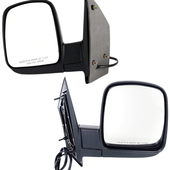 Driver and Passenger Side Mirror, Power Adjust, Heated, Manual Folding, Textured Black, No Signal Light, No Memory, No Puddle Light, No Auto-Dim, No Blind Spot Feature