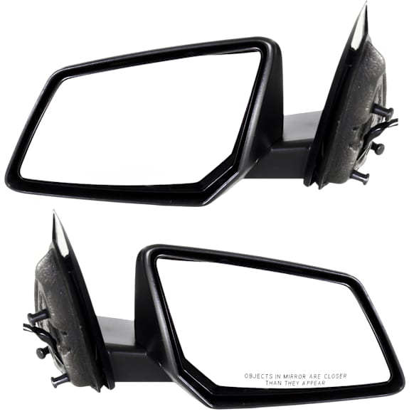 Driver and Passenger Side Mirror, Power Adjust, Non-Heated, Manual Folding, Textured Black, No Signal Light, No Memory, No Puddle Light, No Auto-Dim, No Blind Spot Feature