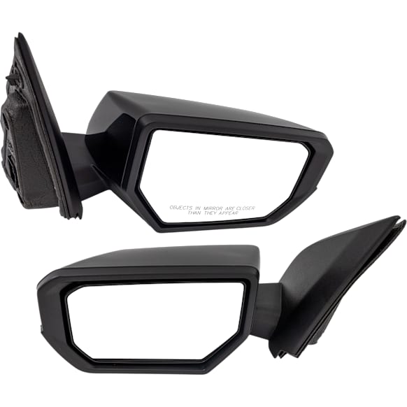 Driver and Passenger Side Mirror, Power Adjust, Non-Heated, Manual Folding, Paintable, No Signal Light, No Memory, No Puddle Light, No Auto-Dim, No Blind Spot Feature