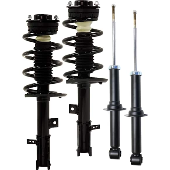 Front and Rear, Driver and Passenger Side Shock and Bare Struts, AWD/FWD, Except Self-Levelling Rear Suspension