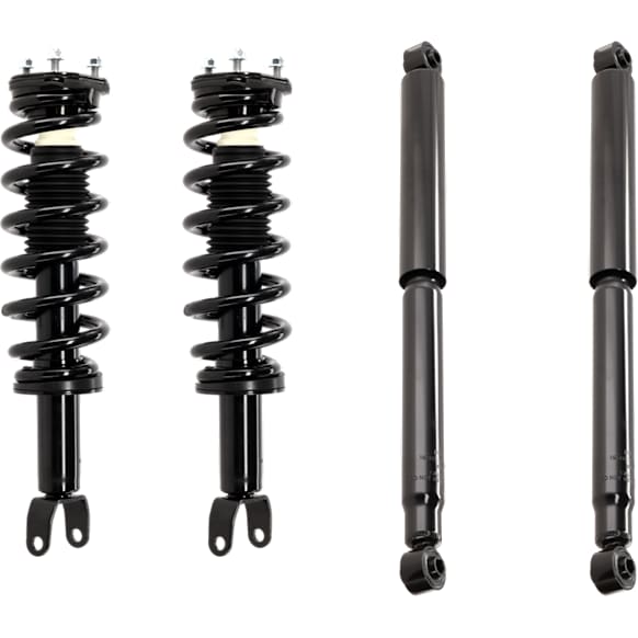 Front and Rear, Driver and Passenger Side Shocks and Fully Loaded Struts, 4WD, For Models without Air Suspension