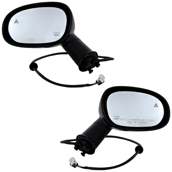Driver and Passenger Side Mirrors, Power Adjust, Manual Folding, Heated, Paintable, No Signal Light, No Memory, No Puddle Light, No Auto-Dimming, With Blind Spot Detection in Glass