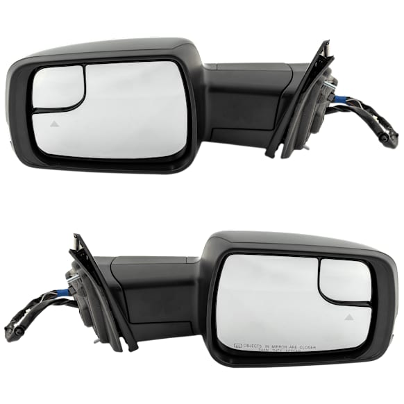 Driver and Passenger Side Mirror, Power Adjust, Heated, Power Folding, Paintable, In-housing Signal Light, With Memory, With Puddle Light, No Auto-Dim, With Blind Spot Detection in Glass