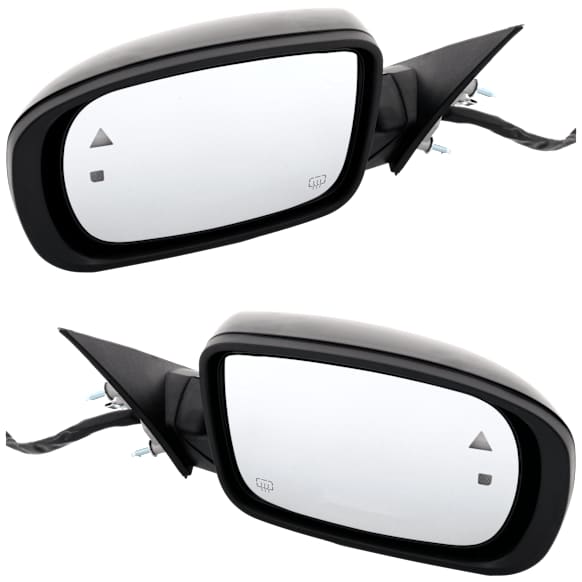 Driver and Passenger Side Mirror, Power Adjust, Heated, Manual Folding, Paintable, No Signal Light, No Memory, With Puddle Light, No Auto-Dim, With Blind Spot Detection in Glass