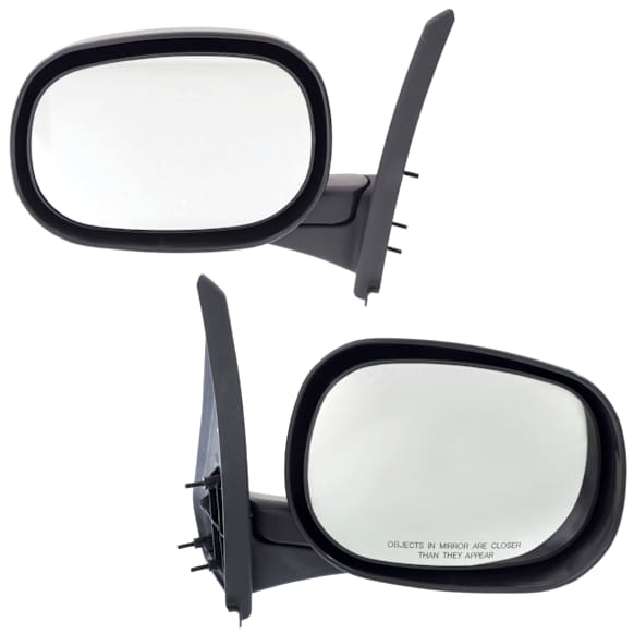 Driver and Passenger Side Non-Towing Mirrors, Manual Adjust, Manual Folding, Non-Heated, Textured Black, No Signal Light, No Memory, No Puddle Light, No Auto-Dimming