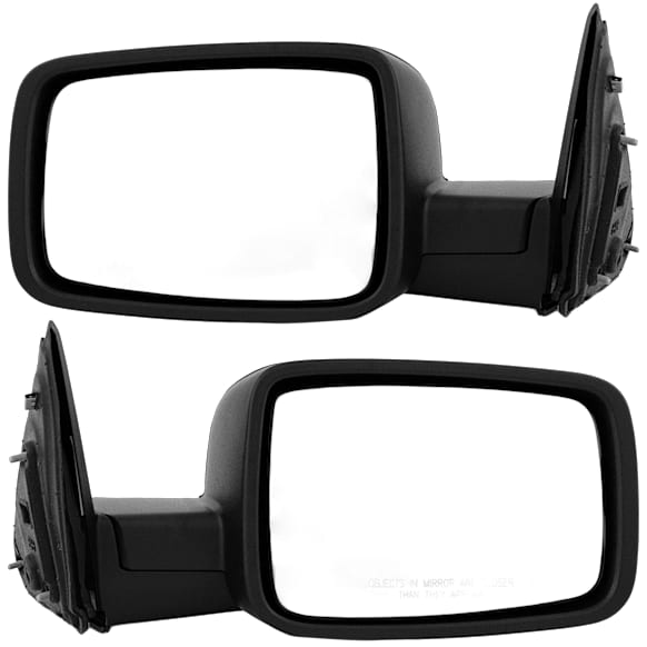 Driver and Passenger Side Mirror, Manual Adjust, Non-Heated, Manual Folding, Textured Black, No Signal Light, No Memory, No Puddle Light, No Auto-Dim, No Blind Spot Feature