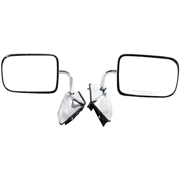 Driver and Passenger Side, Non-Towing, Mirrors, Power Adjust, Non-Heated, Manual Folding, Chrome