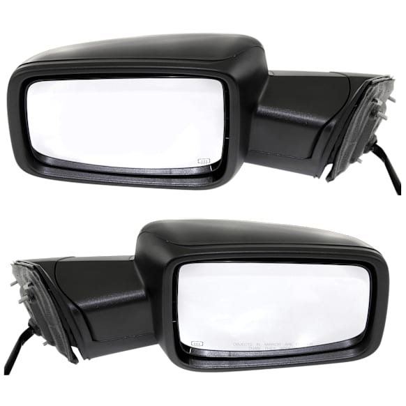 Driver and Passenger Side Mirror, Power Adjust, Heated, Power Folding, Paintable, In-housing Signal Light, No Memory, With Puddle Light, No Auto-Dim, No Blind Spot Feature