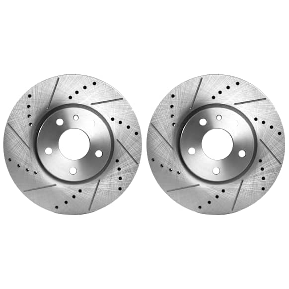 2014 Lincoln MKZ Hybrid - Front Brake Disc, Natural Finish, Cross-drilled and Slotted, Vented, 5 Lugs, 300 mm, FULL HYBRID EV-GAS (FHEV), 2.0L 4Cyl