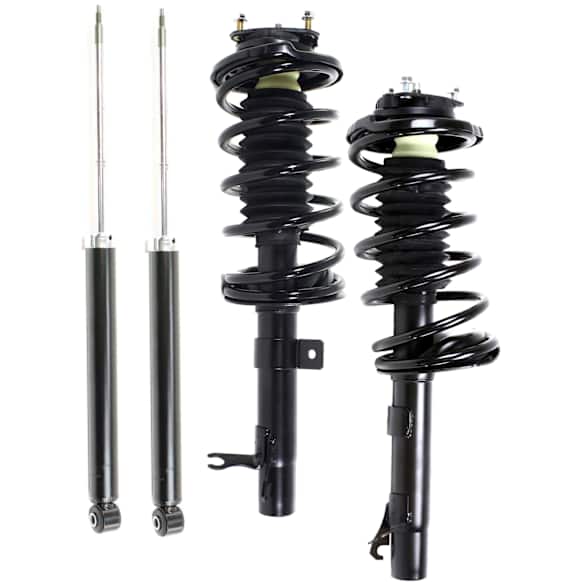 Front and Rear, Driver and Passenger Side Shock and Fully Loaded Strut, Hatchback/Sedan, FWD