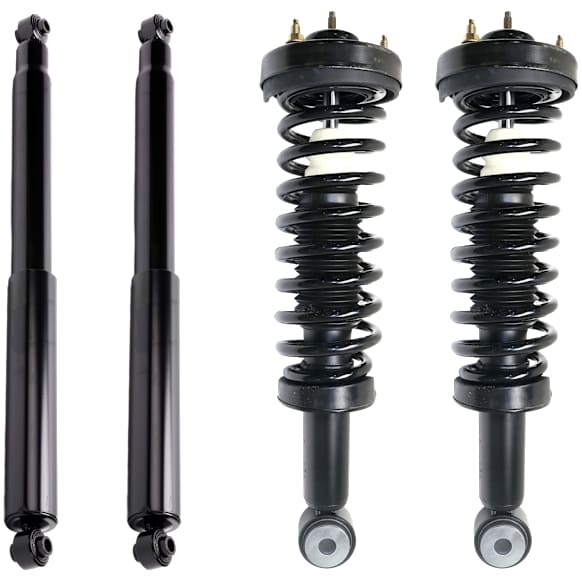 Front and Rear, Driver and Passenger Side Shock and Fully Loaded Strut, RWD