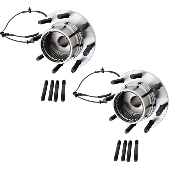 Front, Driver and Passenger Side Wheel Hub, 8 Lugs, With Bearing, With Sensor, 4WD