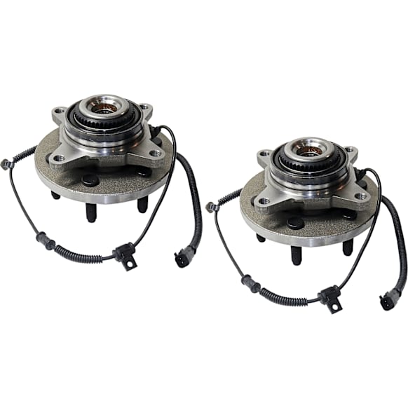 2-Wheel Set Front, Driver and Passenger Side Wheel Hubs, 6 Lugs, with Bearing, with Sensor, 4WD