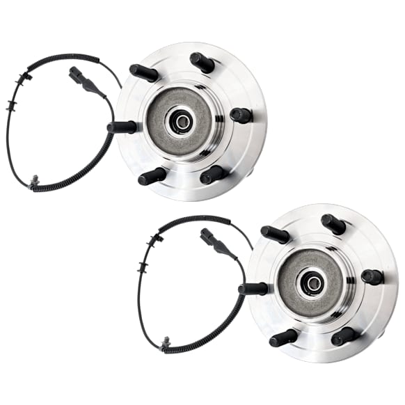 Front, Driver and Passenger Side Wheel Hub, 6 Lugs, With Bearing, With Sensor