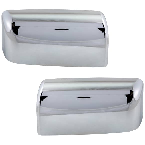 Driver and Passenger Side Mirror Cover, Chrome, Upper Cap, Towing